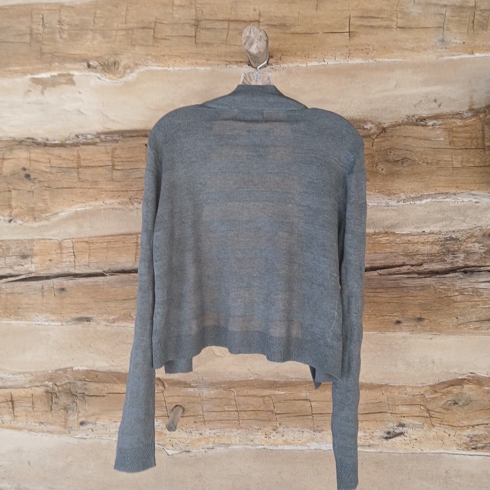 Esperanza Charcoal Open Front Shadow Striped Cardigan XL - Picture 5 of 9